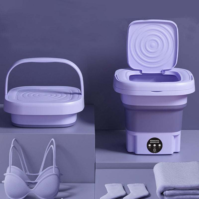 Foldable laundry washer placed next to socks and undergarments for gentle washing use-case