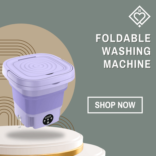 Foldable washing machine with compact design and digital control for space-saving laundry solutions