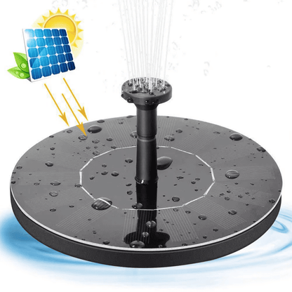 Solar Fountain Pump spraying water with direct sunlight, showing solar charging functionality