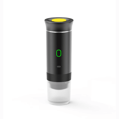 Black version of the Portable Espresso Machine shown on white background